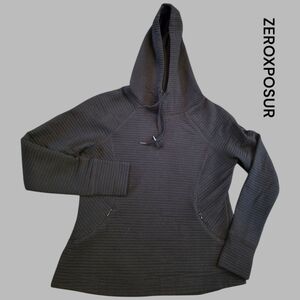 ZeroXposur Black Textured Hooded Pullover. Size Medium